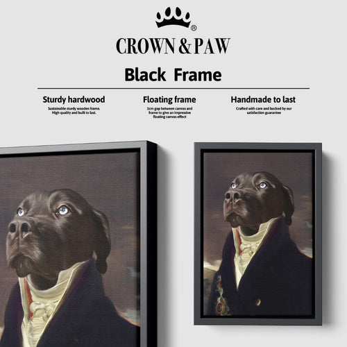 Crown and Paw - Canvas The Count - Custom Pet Canvas 8" x 10" / Black