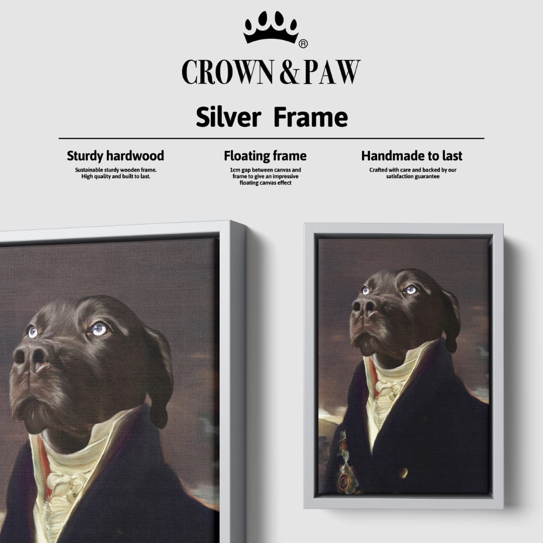 Crown and Paw - Canvas The Count - Custom Pet Canvas 8" x 10" / Silver