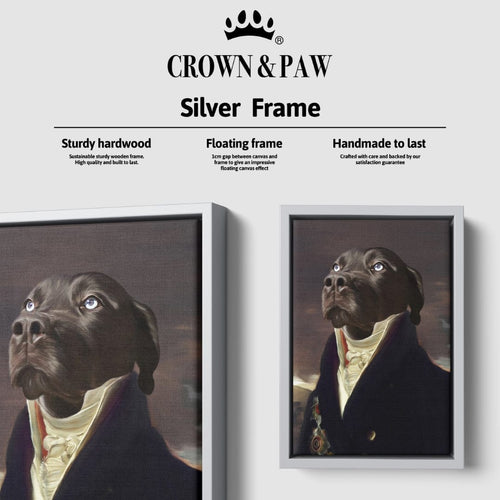 Crown and Paw - Canvas The Count - Custom Pet Canvas 8" x 10" / Silver