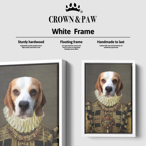 Crown and Paw - Canvas The Dame - Custom Pet Canvas 8" x 10" / White