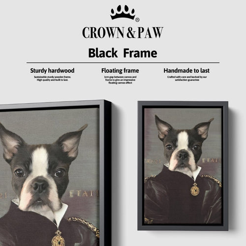 Crown and Paw - Canvas The Duchess - Custom Pet Canvas 8" x 10" / Black