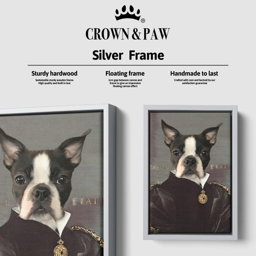 Crown and Paw - Canvas The Duchess - Custom Pet Canvas 8" x 10" / Silver
