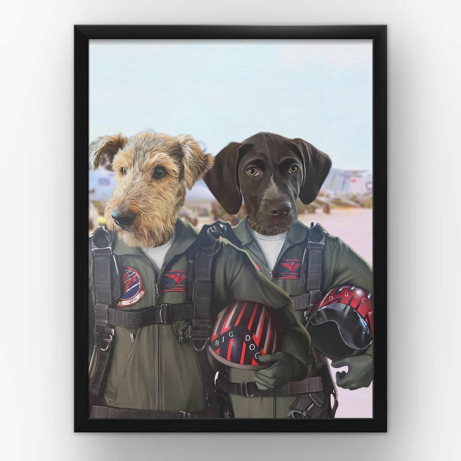 The Fighter Pilots custom pet poster in a black frame