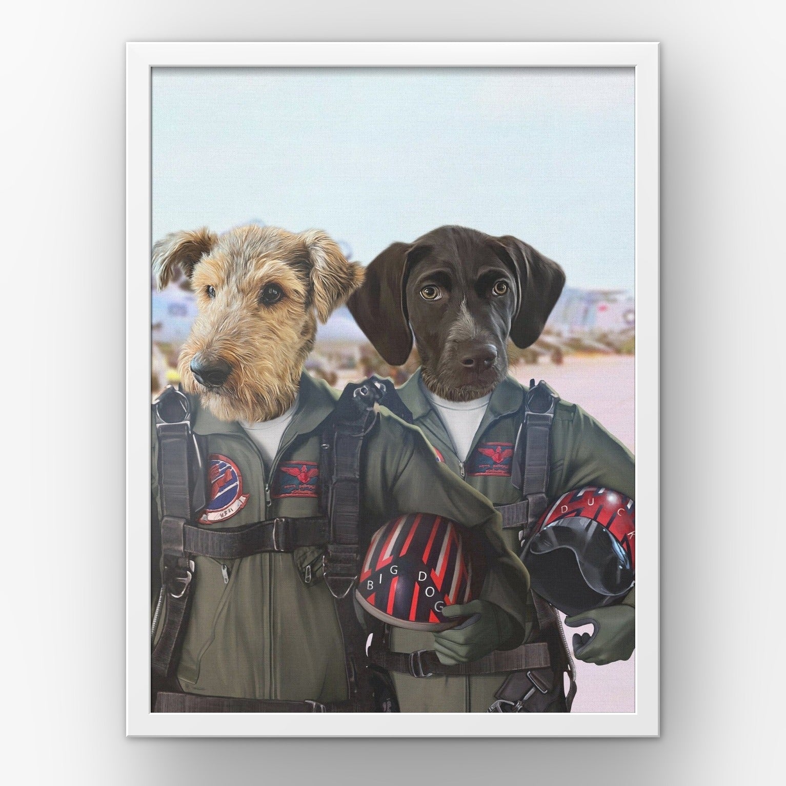 The Fighter Pilots custom pet poster in a white frame