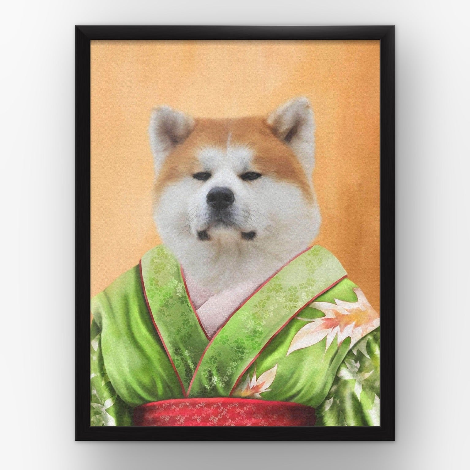 The Geisha custom pet poster in a black frame