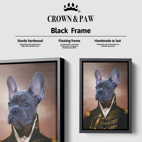 Crown and Paw - Canvas The General - Custom Pet Canvas 8" x 10" / Black