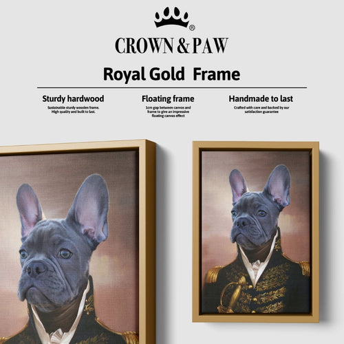 Crown and Paw - Canvas The General - Custom Pet Canvas 8" x 10" / Gold