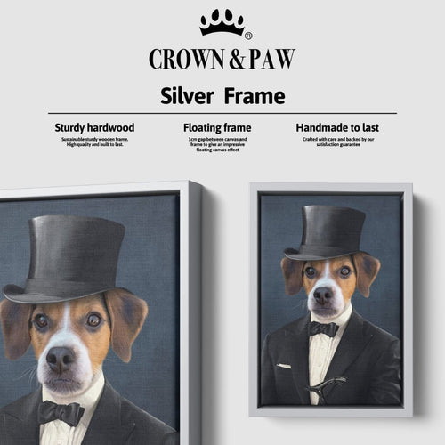 Crown and Paw - Canvas The Gentleman - Custom Pet Canvas 8" x 10" / Silver