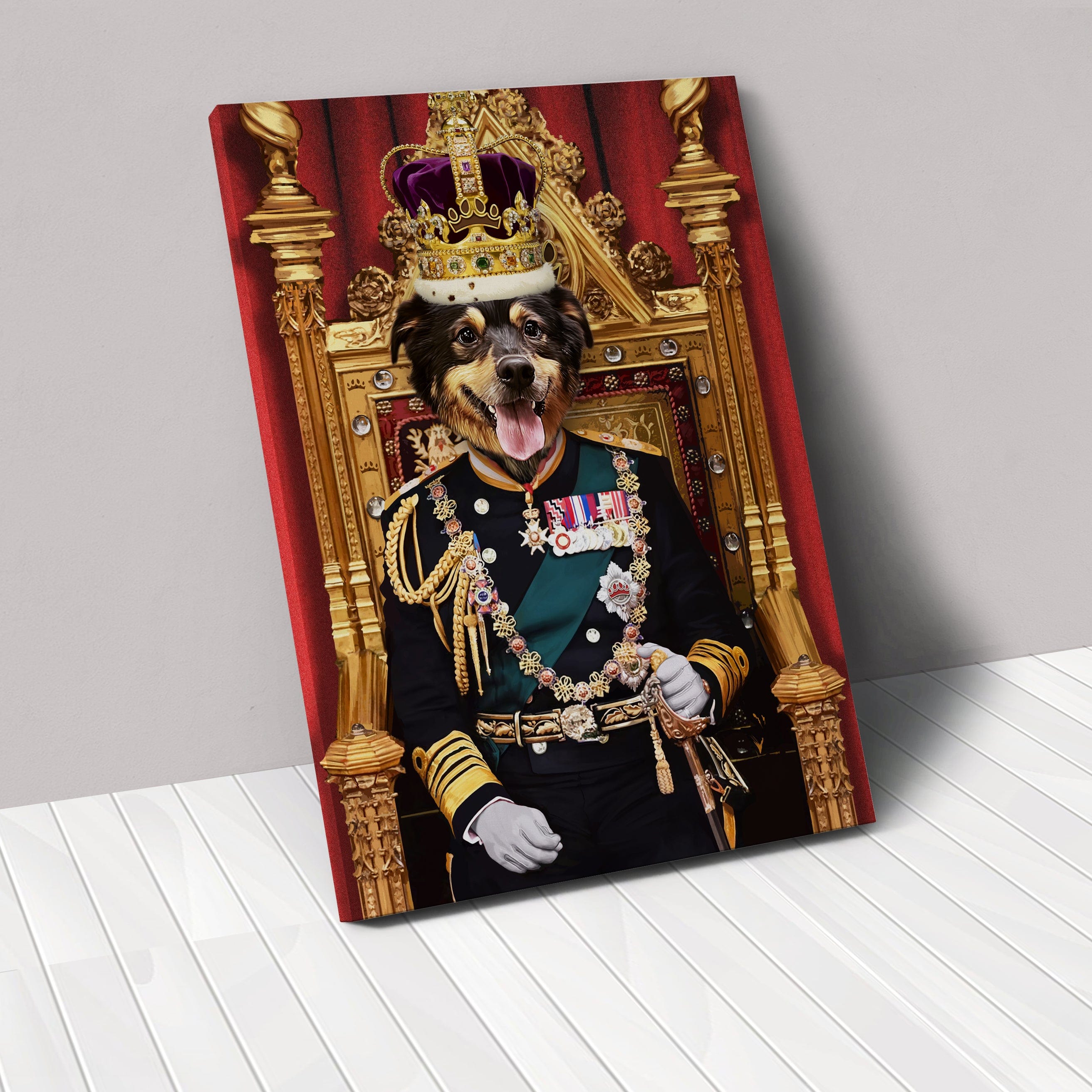 Crown and Paw - Canvas The King - Custom Pet Canvas