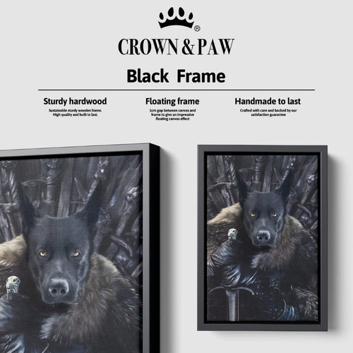 Crown and Paw - Canvas The King in the North - Custom Pet Canvas 8" x 10" / Black