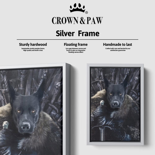 Crown and Paw - Canvas The King in the North - Custom Pet Canvas 8" x 10" / Silver