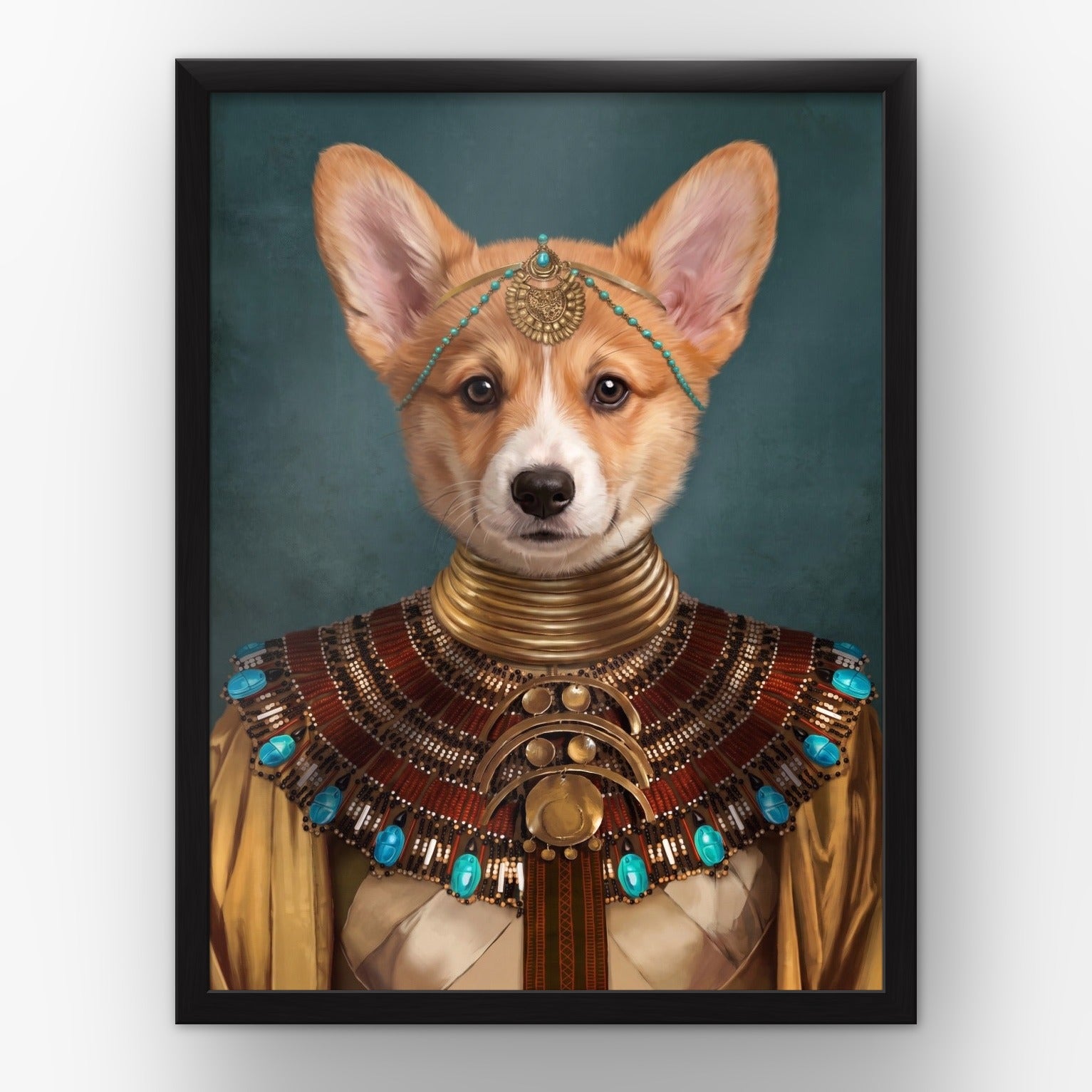 The Nubian Queen custom pet poster in a black frame