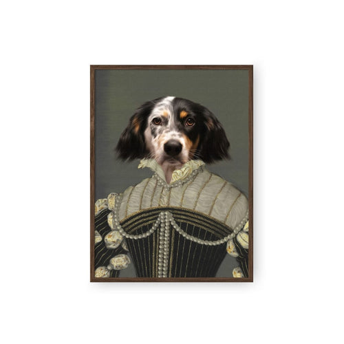 Crown and Paw - Poster The Pearled Lady - Custom Pet Poster 8.3" x 11.7" / Walnut
