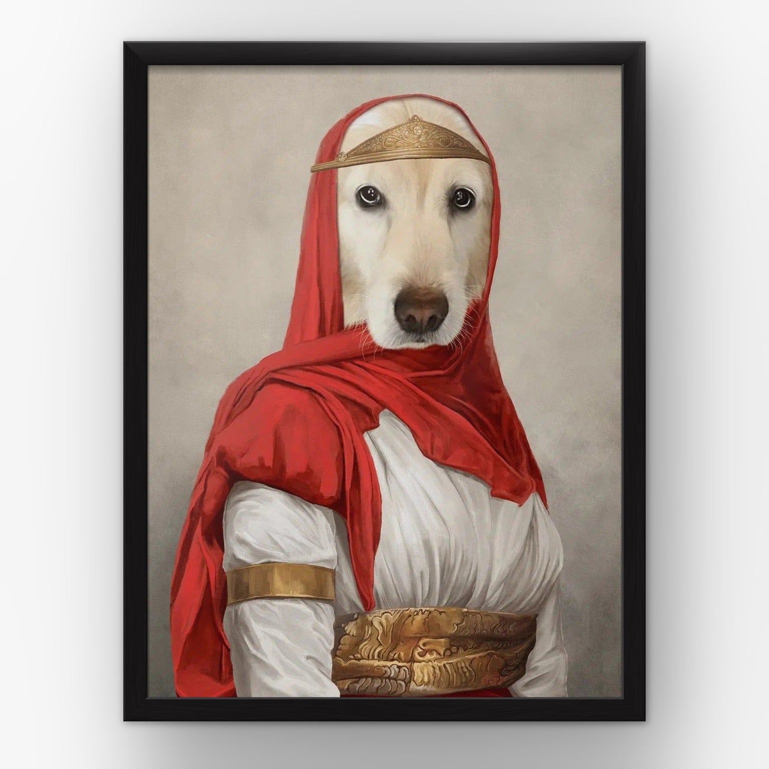The Persian Princess custom pet poster in a black frame
