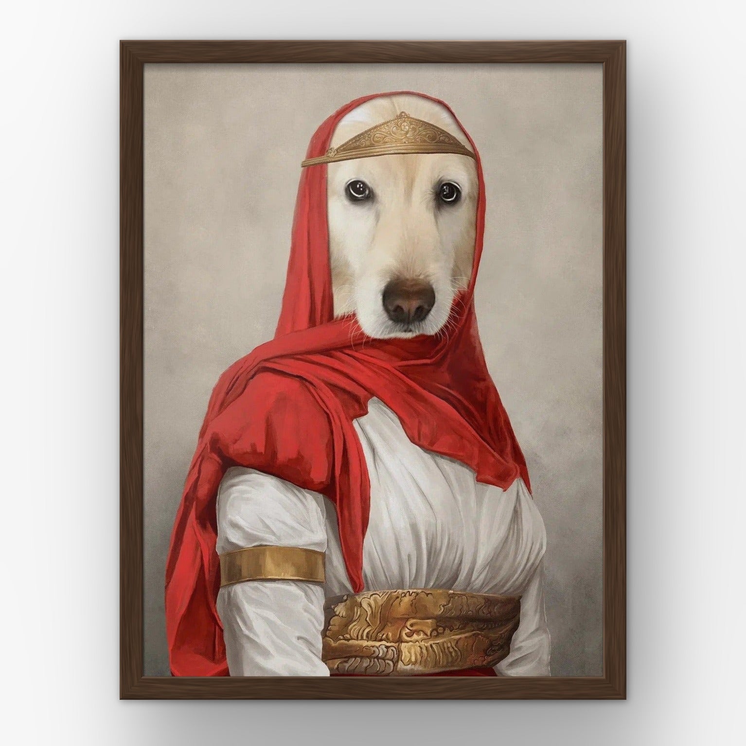 The Persian Princess custom pet poster in a walnut frame