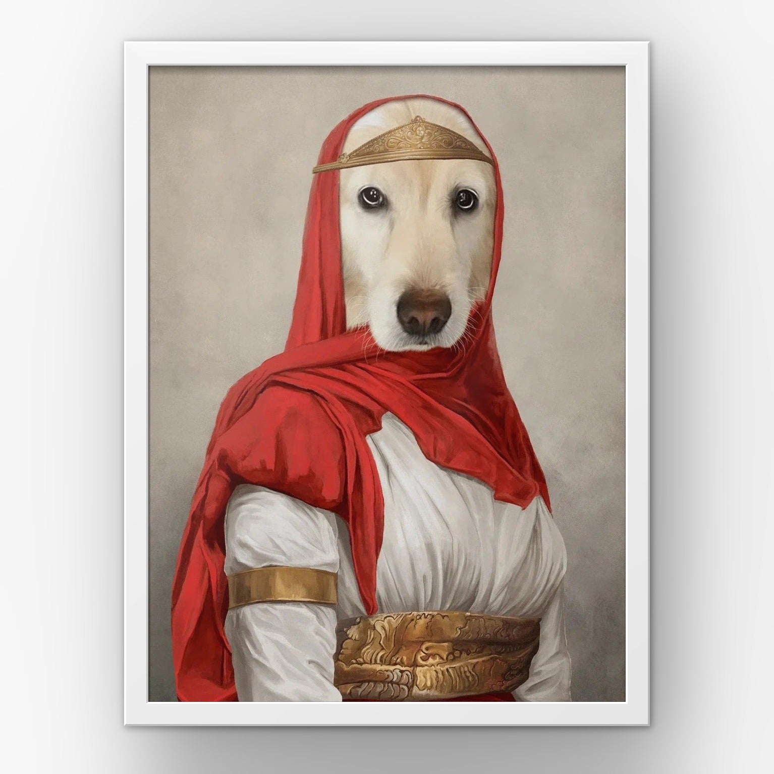The Persian Princess custom pet poster in a white frame