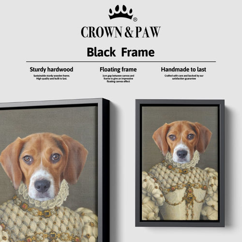 Crown and Paw - Canvas The Princess - Custom Pet Canvas 8" x 10" / Black