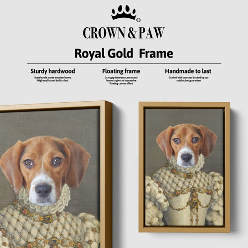 Crown and Paw - Canvas The Princess - Custom Pet Canvas 8" x 10" / Gold