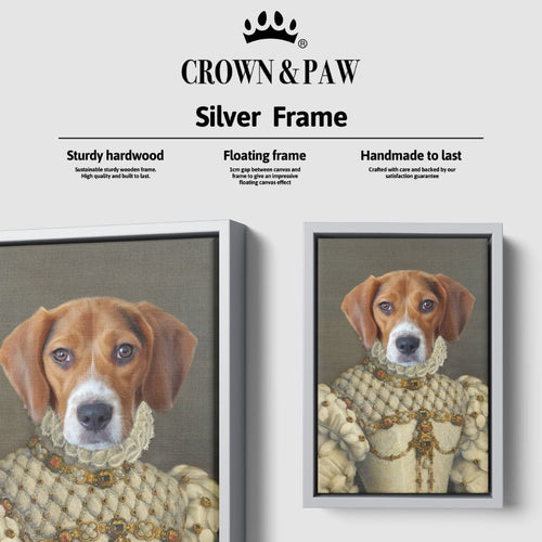 Crown and Paw - Canvas The Princess - Custom Pet Canvas 8" x 10" / Silver