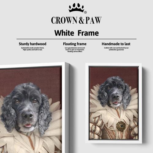 Crown and Paw - Canvas The Queen - Custom Pet Canvas 8" x 10" / White
