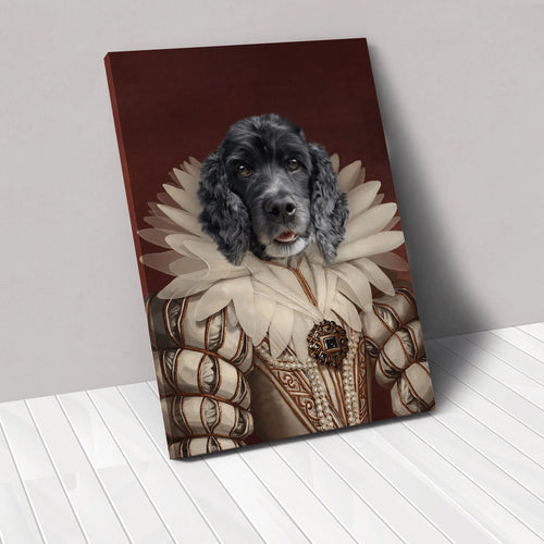 Crown and Paw - Canvas Custom Crown & Paw Portrait - One Pet