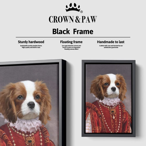 Crown and Paw - Canvas The Queen of Roses - Custom Pet Canvas 8" x 10" / Black
