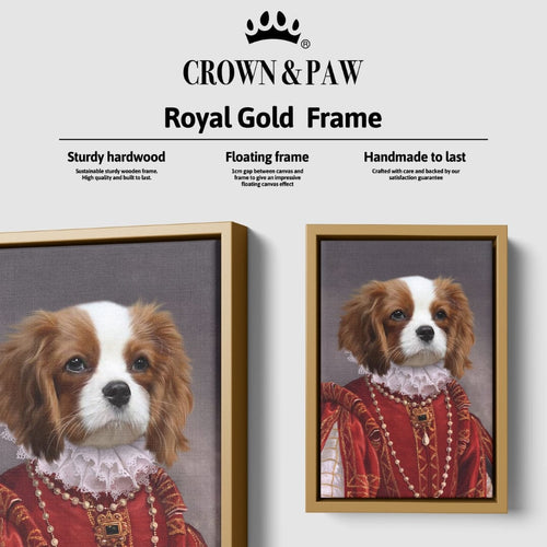 Crown and Paw - Canvas The Queen of Roses - Custom Pet Canvas 8" x 10" / Gold