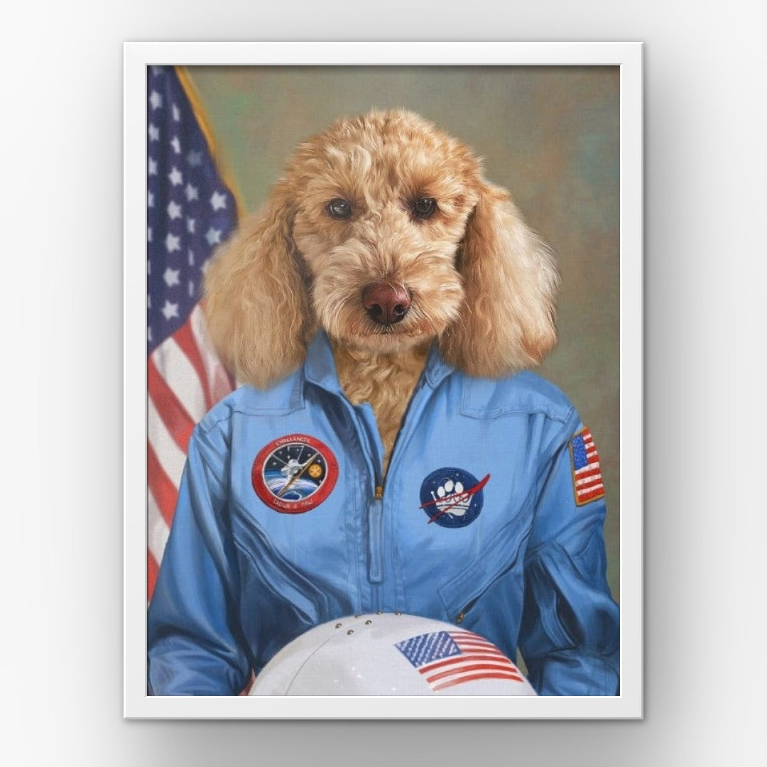The Sally custom pet poster in a white frame
