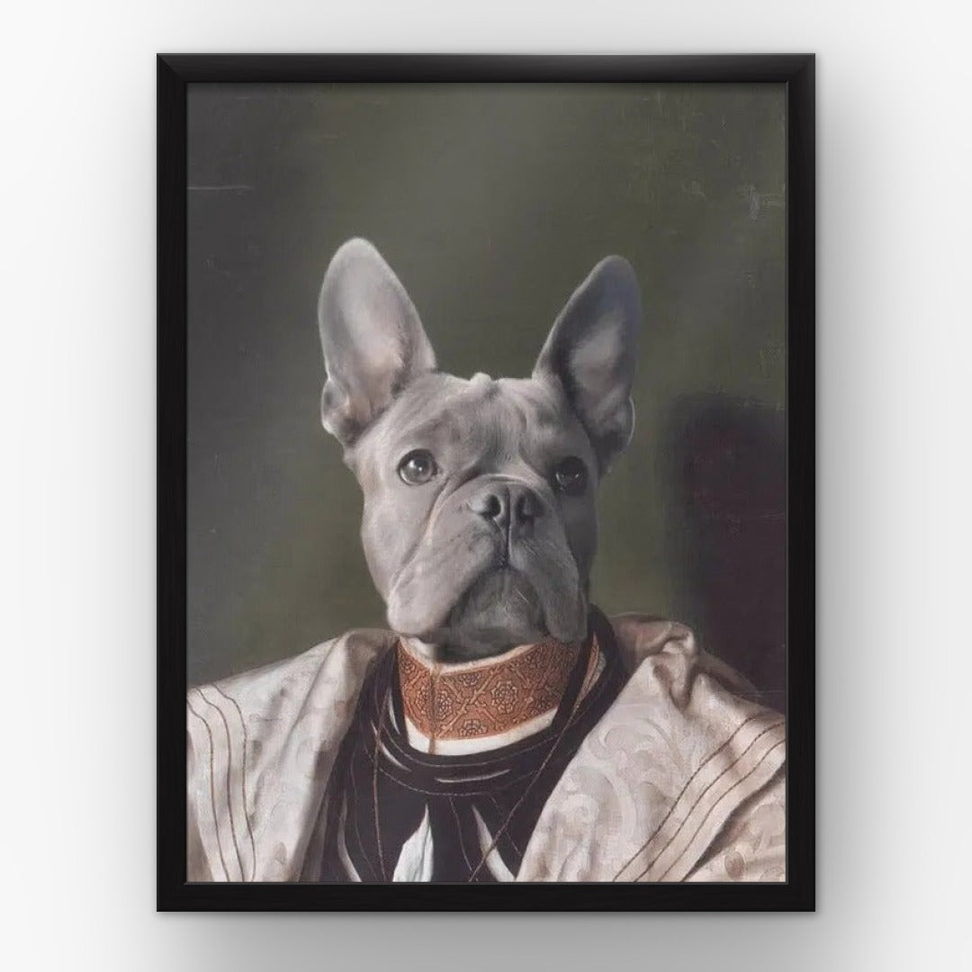 The Savant custom pet poster in a black frame
