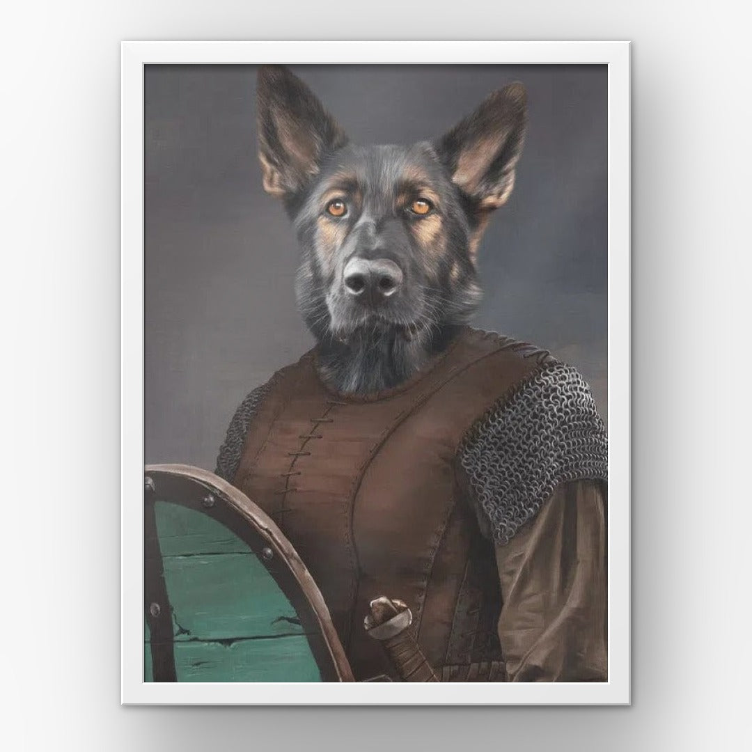 The Shieldmaiden custom pet poster in a white frame