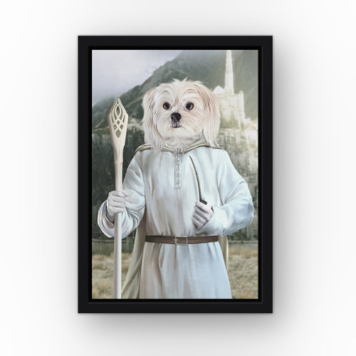 The Sorcerer (Background 1) custom pet canvas in a black floating frame