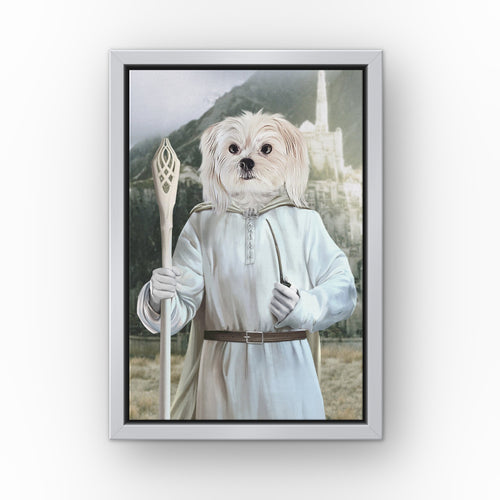 The Sorcerer (Background 1) custom pet canvas in a silver floating frame