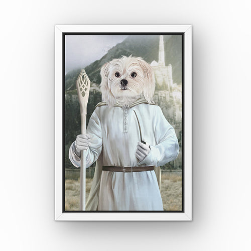 The Sorcerer (Background 1) custom pet canvas in a white floating frame