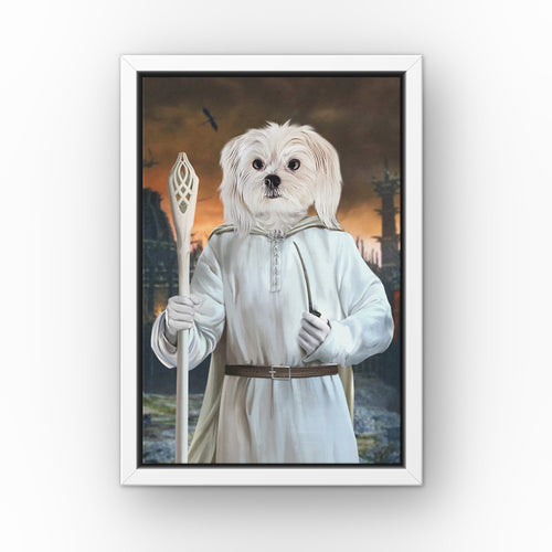 The Sorcerer (Background 4) custom pet canvas in a white floating frame