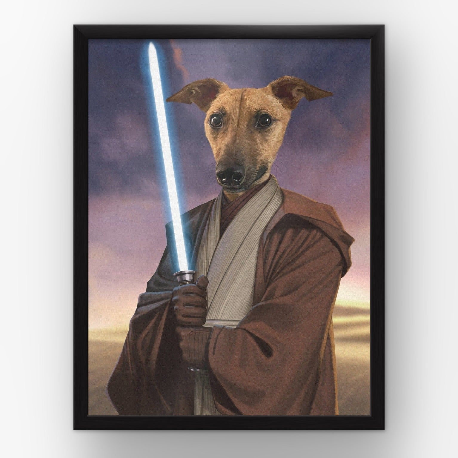 The Space General custom pet poster in a black frame