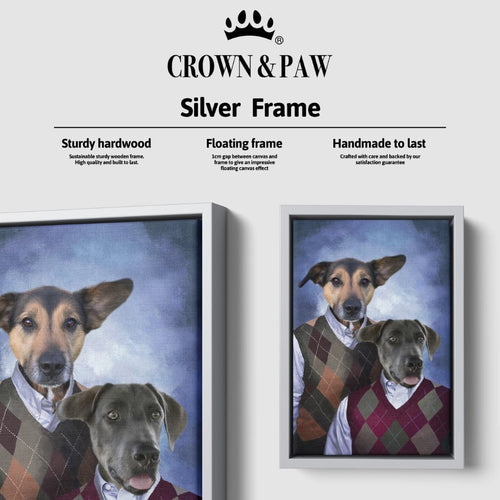 Crown and Paw - Canvas Step Brothers - Custom Pet Canvas 8" x 10" / Silver