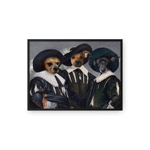 Crown and Paw - Poster The Three Musketeers - Custom Pet Poster 8.3" x 11.7" / Black