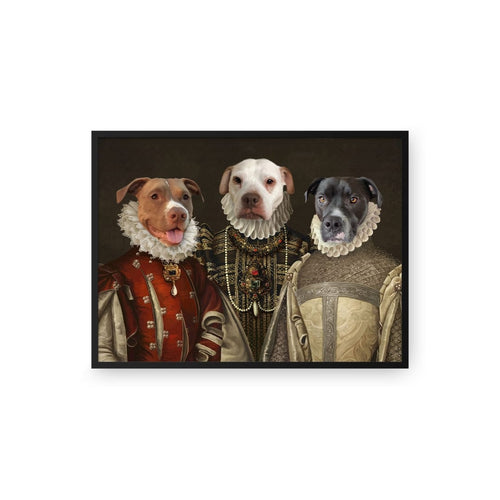 Crown and Paw - Poster The Three Queens - Custom Pet Poster 8.3" x 11.7" / Black
