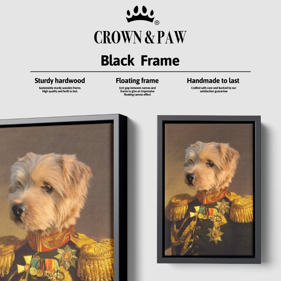 Crown and Paw - Canvas The Veteran - Custom Pet Canvas 8" x 10" / Black