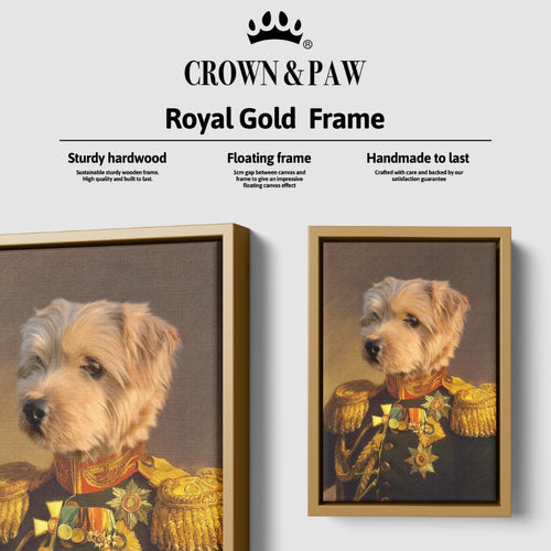 Crown and Paw - Canvas The Veteran - Custom Pet Canvas 8" x 10" / Gold