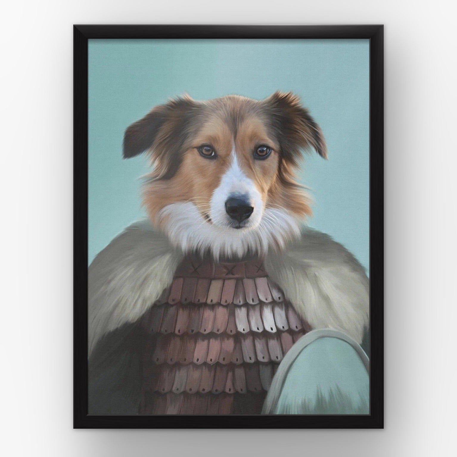 The Viking custom pet poster in a black frame