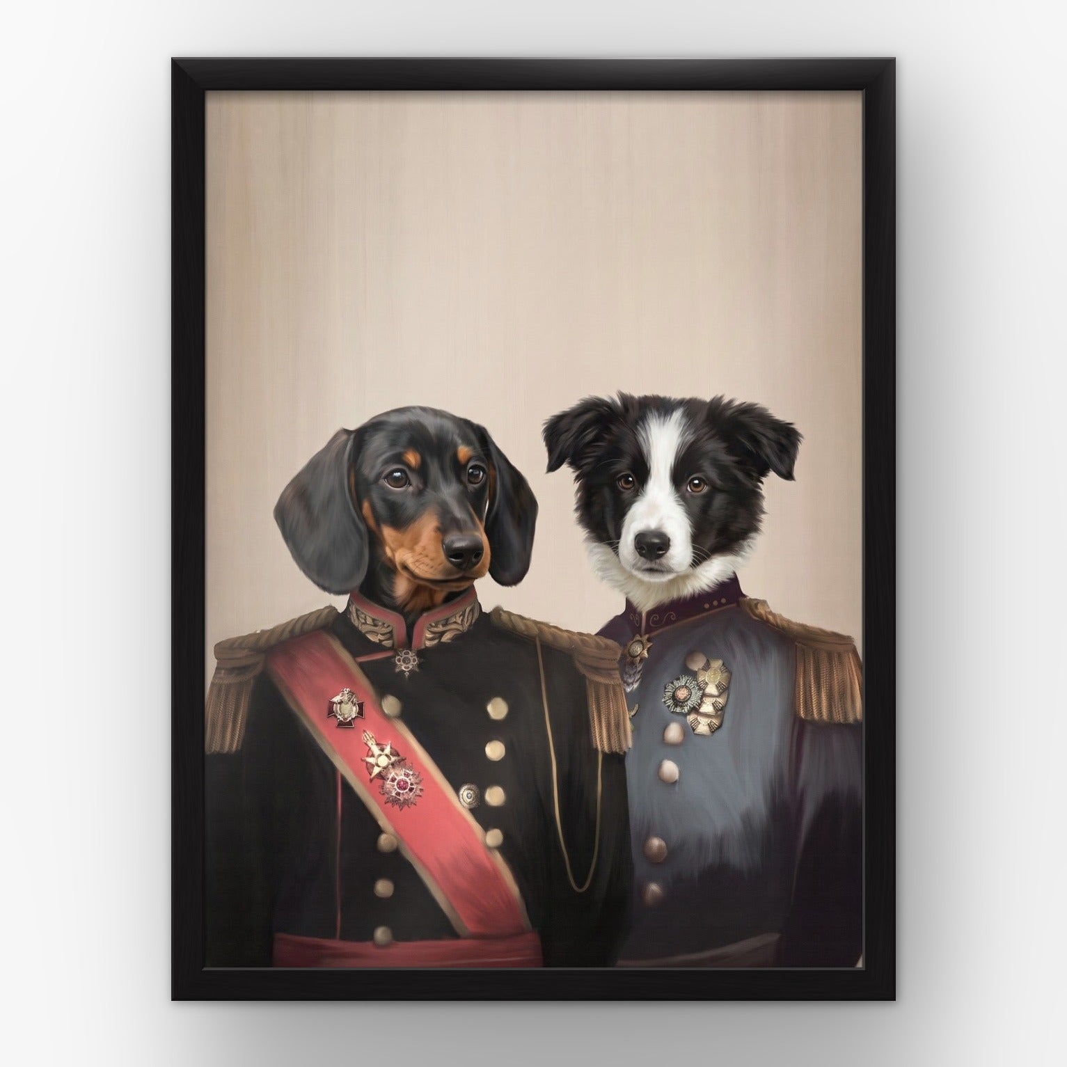 The War Heroes custom pet poster in a black frame