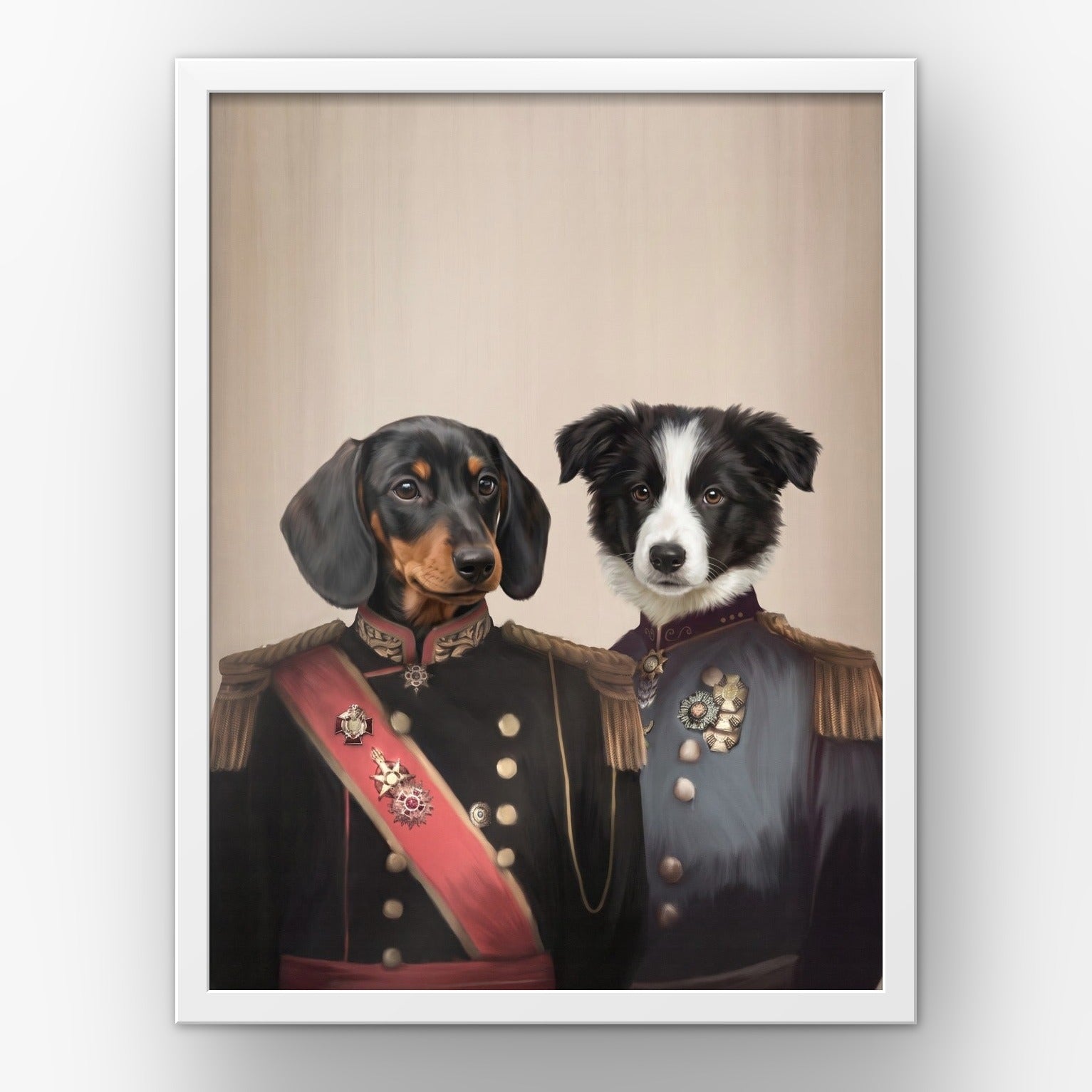 The War Heroes custom pet poster in a white frame