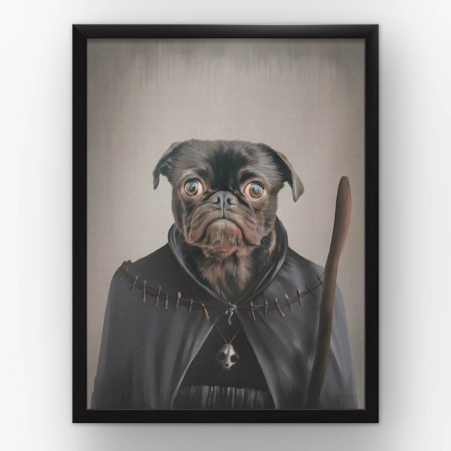 The Witch custom pet poster in a black frame