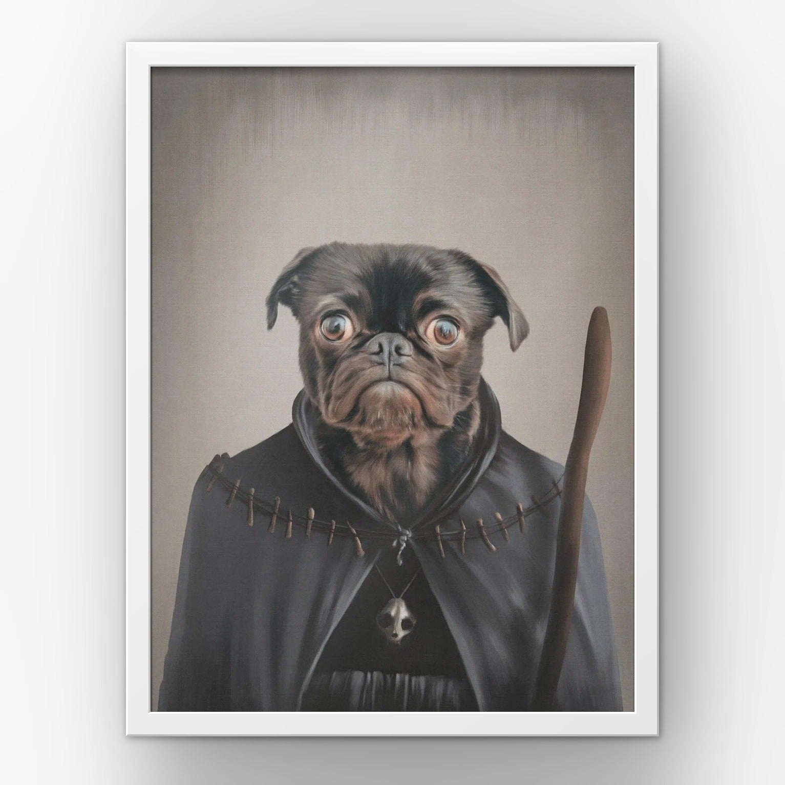 The Witch custom pet poster in a white frame