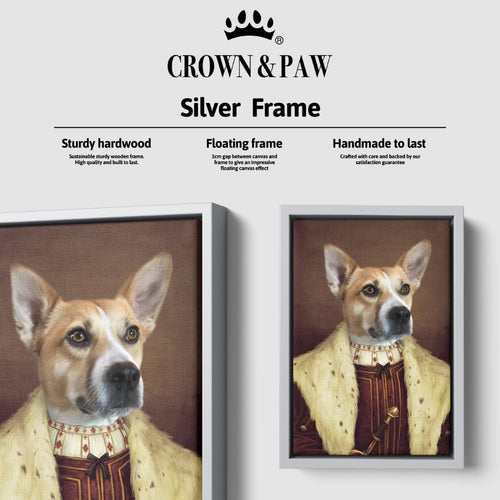 Crown and Paw - Canvas The Young King - Custom Pet Canvas 8" x 10" / Silver