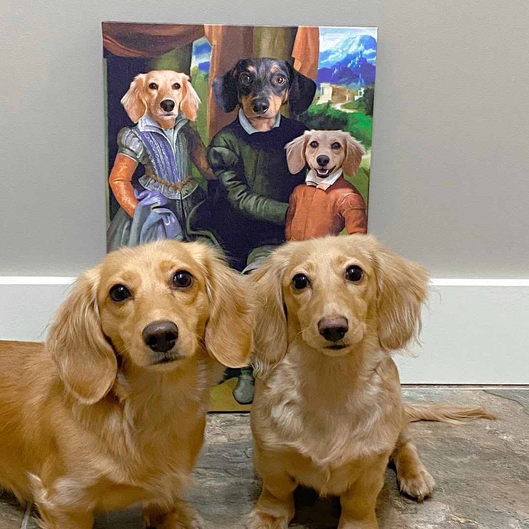 The Family of Three - Custom Pet Canvas