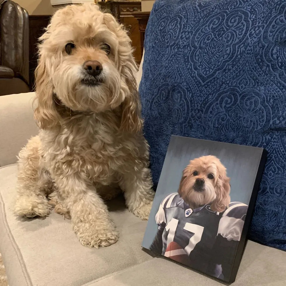 The Football Player - Custom Pet Canvas