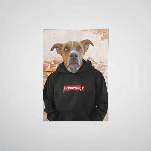 Crown and Paw - Poster The Hypebeast - Custom Pet Poster 16.5" x 23.4" / Black