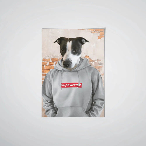 Crown and Paw - Poster The Hypebeast - Custom Pet Poster 16.5" x 23.4" / Grey
